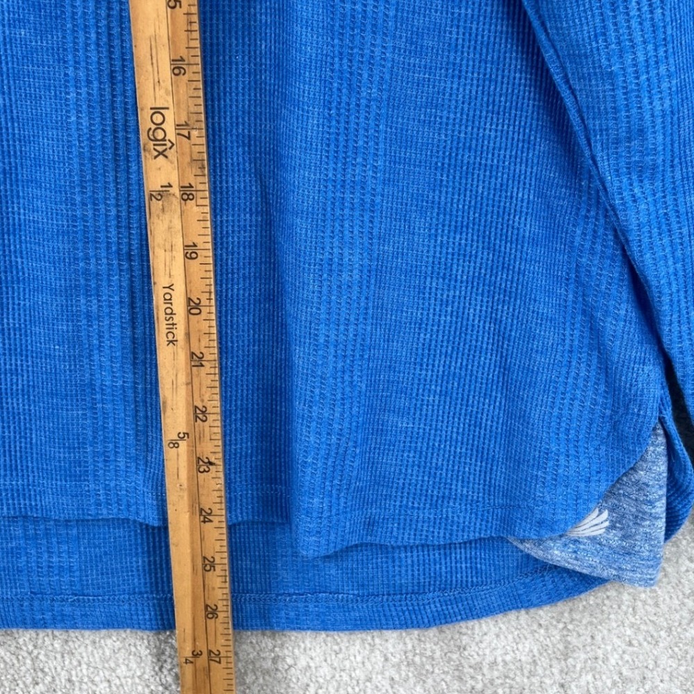 Free2B Waffle Knit Cowl Neck Drawstring Pullover Size XXL Blue Athleisure Cozy - Picture 5 of 7